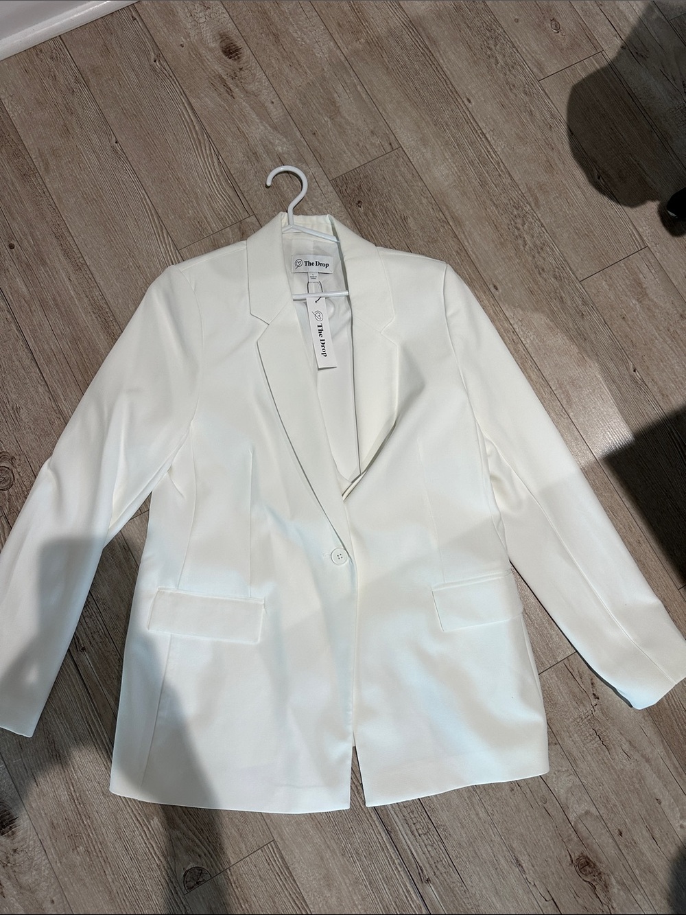 The Drop Women's Cream Single-Button Blazer -it does fit a little oversized